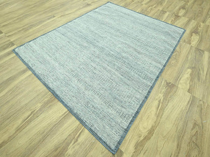 Blue 8'0" x 10'0" Modern and Contemporary Hand knotted Wool Rug - Sku: O076924