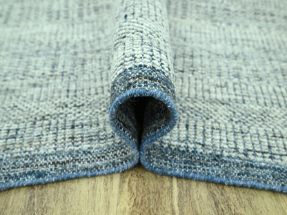 Blue 8'0" x 10'0" Modern and Contemporary Hand knotted Wool Rug - Sku: O076924