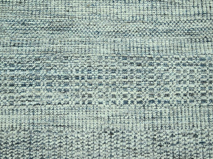 Blue 8'0" x 10'0" Modern and Contemporary Hand knotted Wool Rug - Sku: O076924