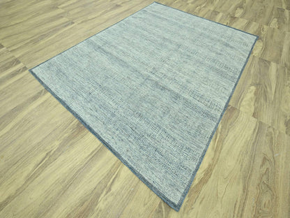 Blue 8'0" x 10'2" Modern and Contemporary Hand knotted Wool Rug - Sku: O076925