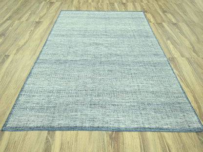 Blue 8'2" x 9'11" Modern and Contemporary Hand knotted Wool Rug - Sku: O076926