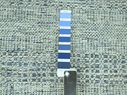 Blue 8'2" x 9'11" Modern and Contemporary Hand knotted Wool Rug - Sku: O076926