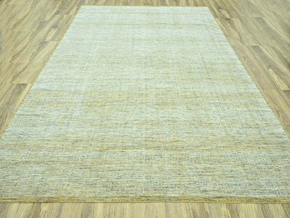 Modern / Contemporary hand-knotted wool rug in Yellow, 11'10" x 14'11" — SKU O076928 (view 2)