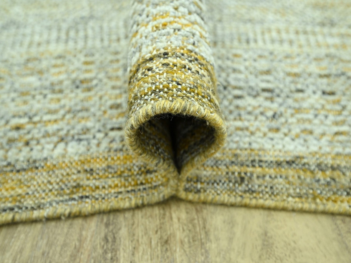 Modern / Contemporary hand-knotted wool rug in Yellow, 11'10" x 14'11" — SKU O076928 (view 5)