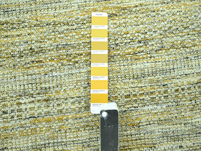 Modern / Contemporary hand-knotted wool rug in Yellow, 11'10" x 14'11" — SKU O076928 (view 7)