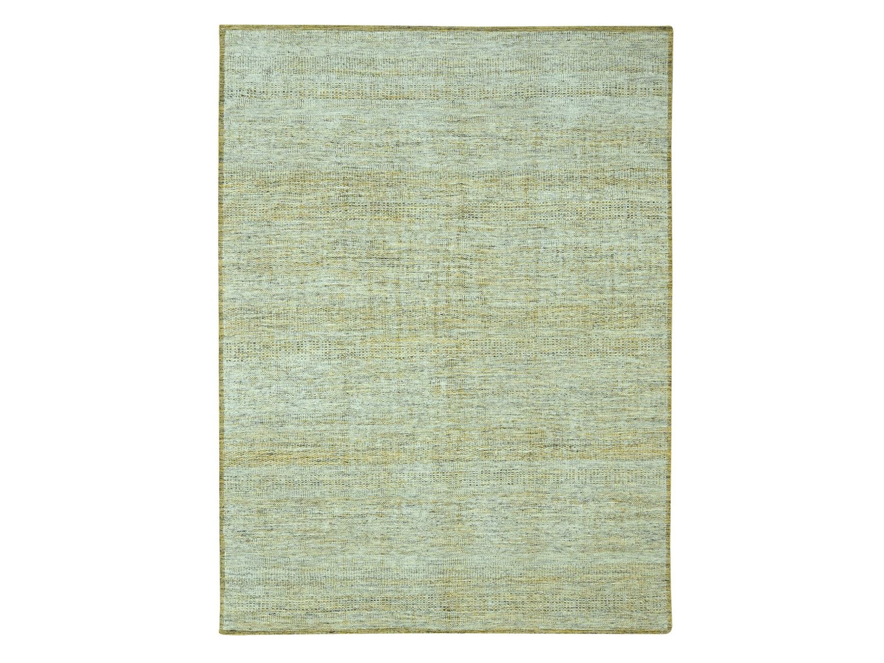 Modern / Contemporary hand-knotted wool rug in Yellow, 9'2" x 12' — SKU O076929
