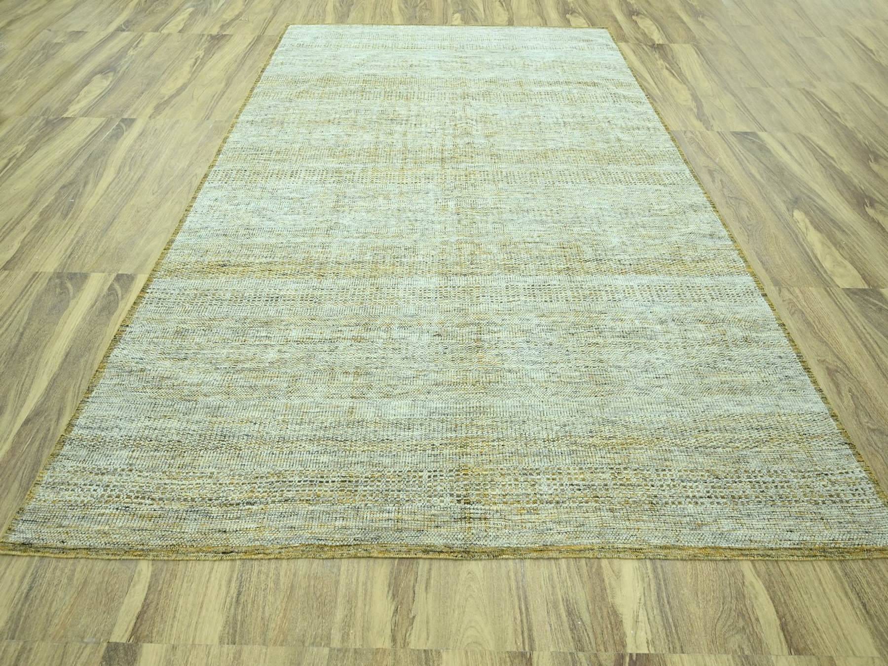 Modern / Contemporary hand-knotted wool rug in Yellow, 9'2" x 12' — SKU O076929 (view 2)