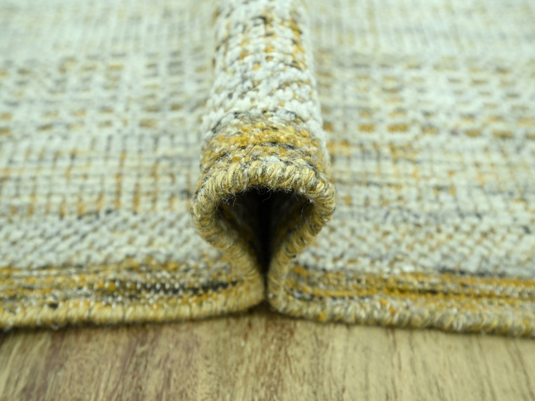 Modern / Contemporary hand-knotted wool rug in Yellow, 9'2" x 12' — SKU O076929 (view 5)