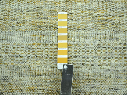 Modern / Contemporary hand-knotted wool rug in Yellow, 9'2" x 12' — SKU O076929 (view 7)