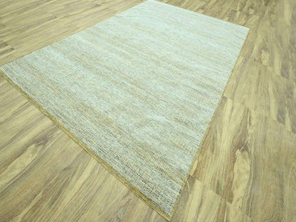 Modern / Contemporary hand-knotted wool rug in Yellow, 9'11" x 13'11" — SKU O076930 (view 3)