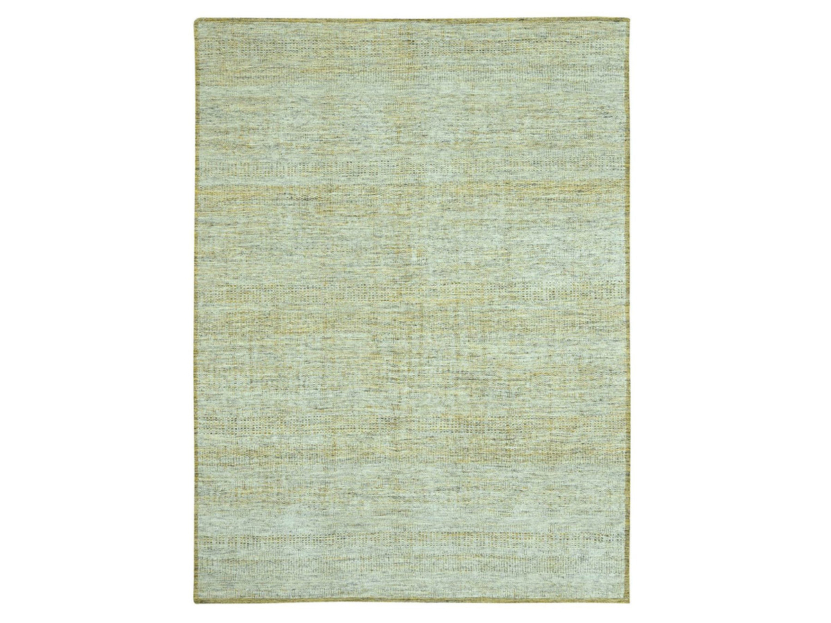 Modern / Contemporary hand-knotted wool rug in Yellow, 10'2" x 13'10" — SKU O076931