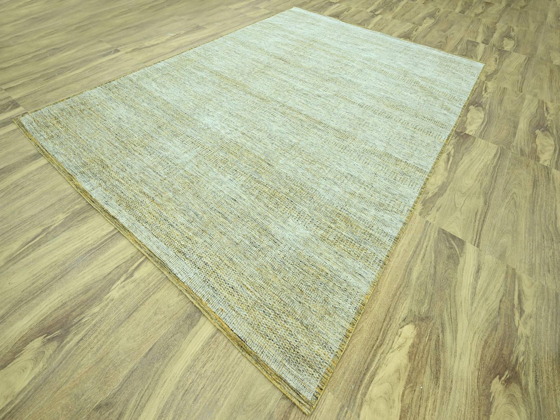 Modern / Contemporary hand-knotted wool rug in Yellow, 10'2" x 13'10" — SKU O076931 (view 3)