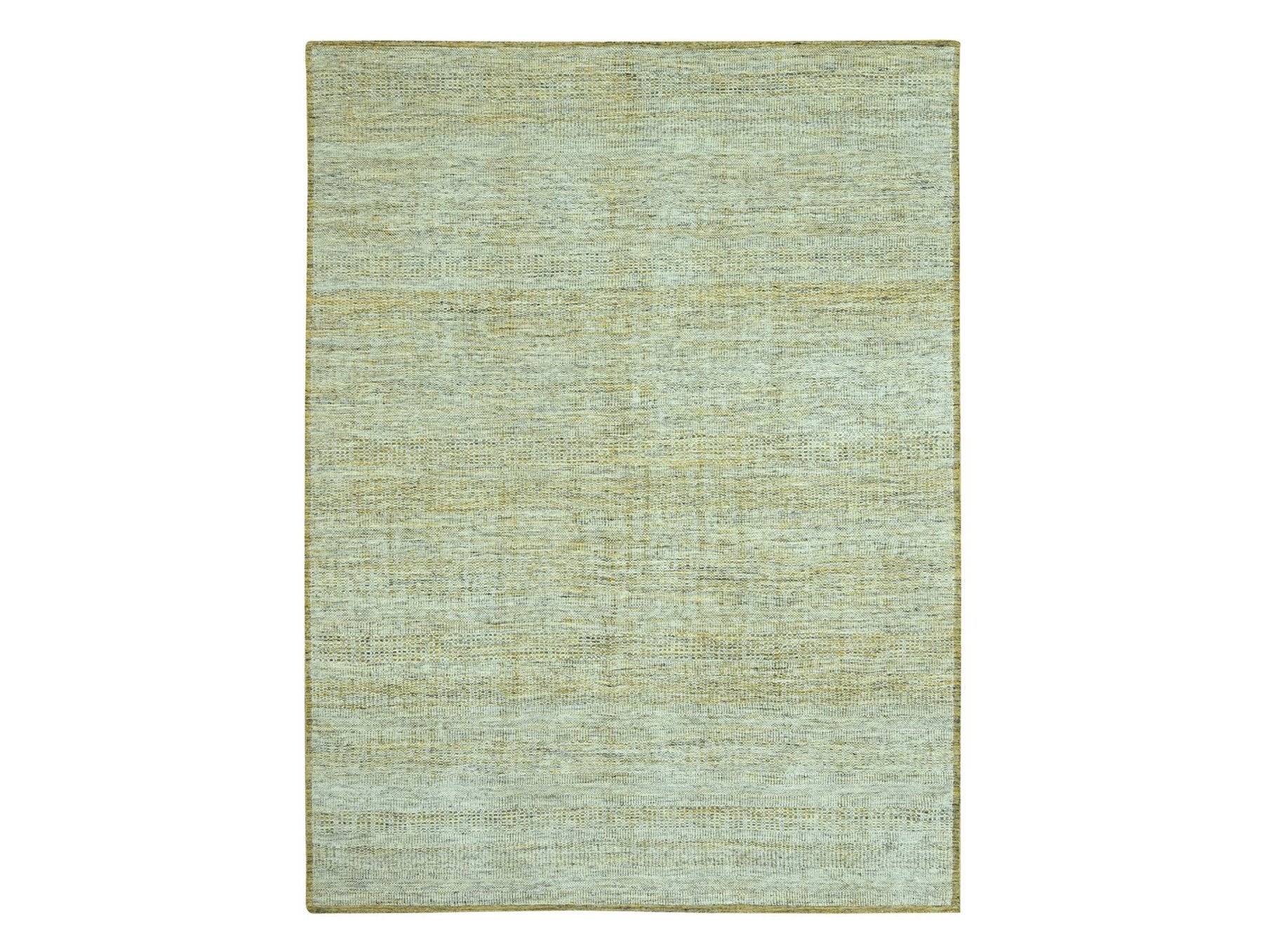 Modern / Contemporary hand-knotted wool rug in Yellow, 9'3" x 12'1" — SKU O076933