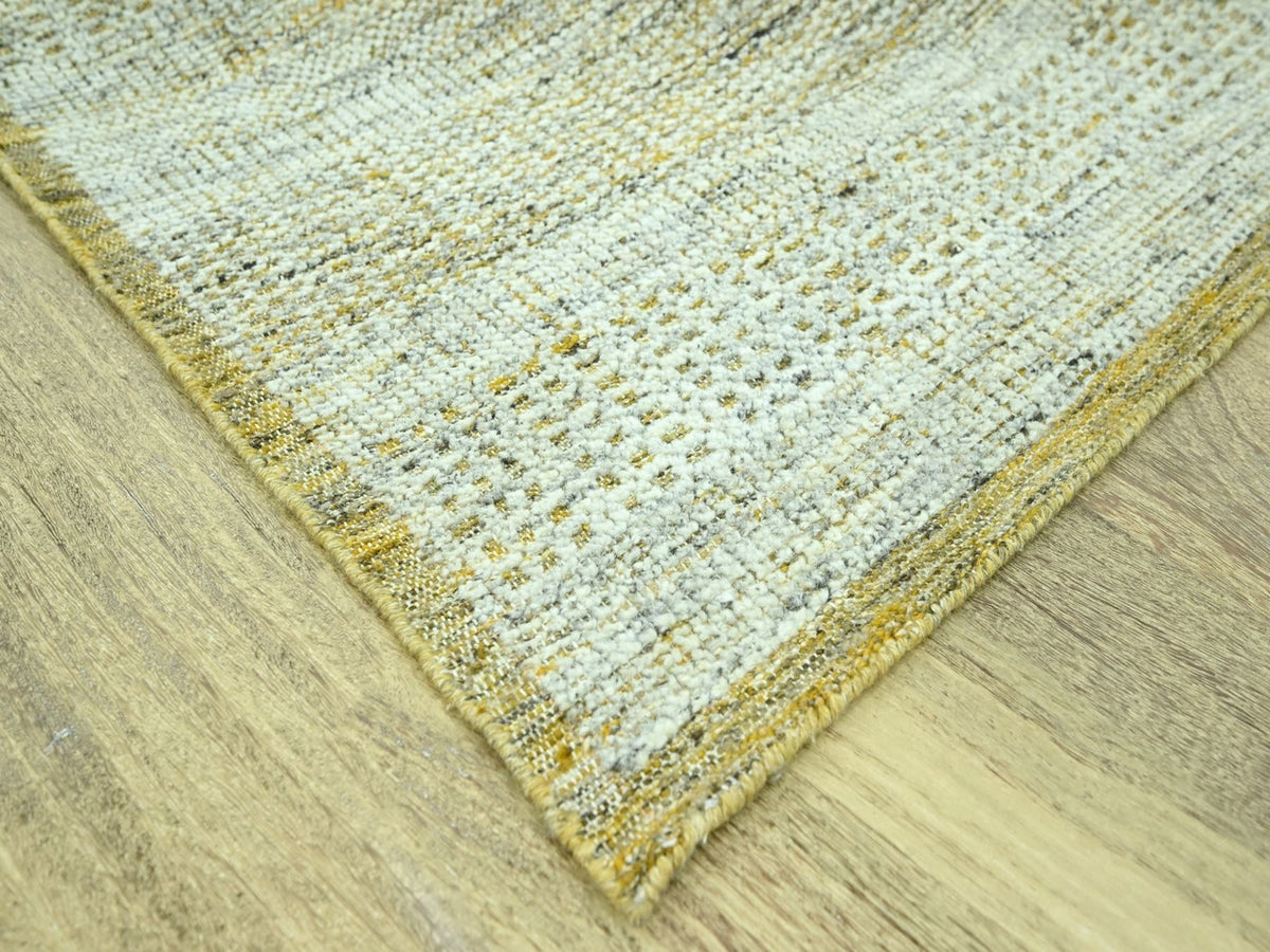 Modern / Contemporary hand-knotted wool rug in Yellow, 9'3" x 12'1" — SKU O076933 (view 6)