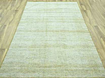 Modern / Contemporary hand-knotted wool rug in Yellow, 10' x 13'11" — SKU O076934 (view 2)