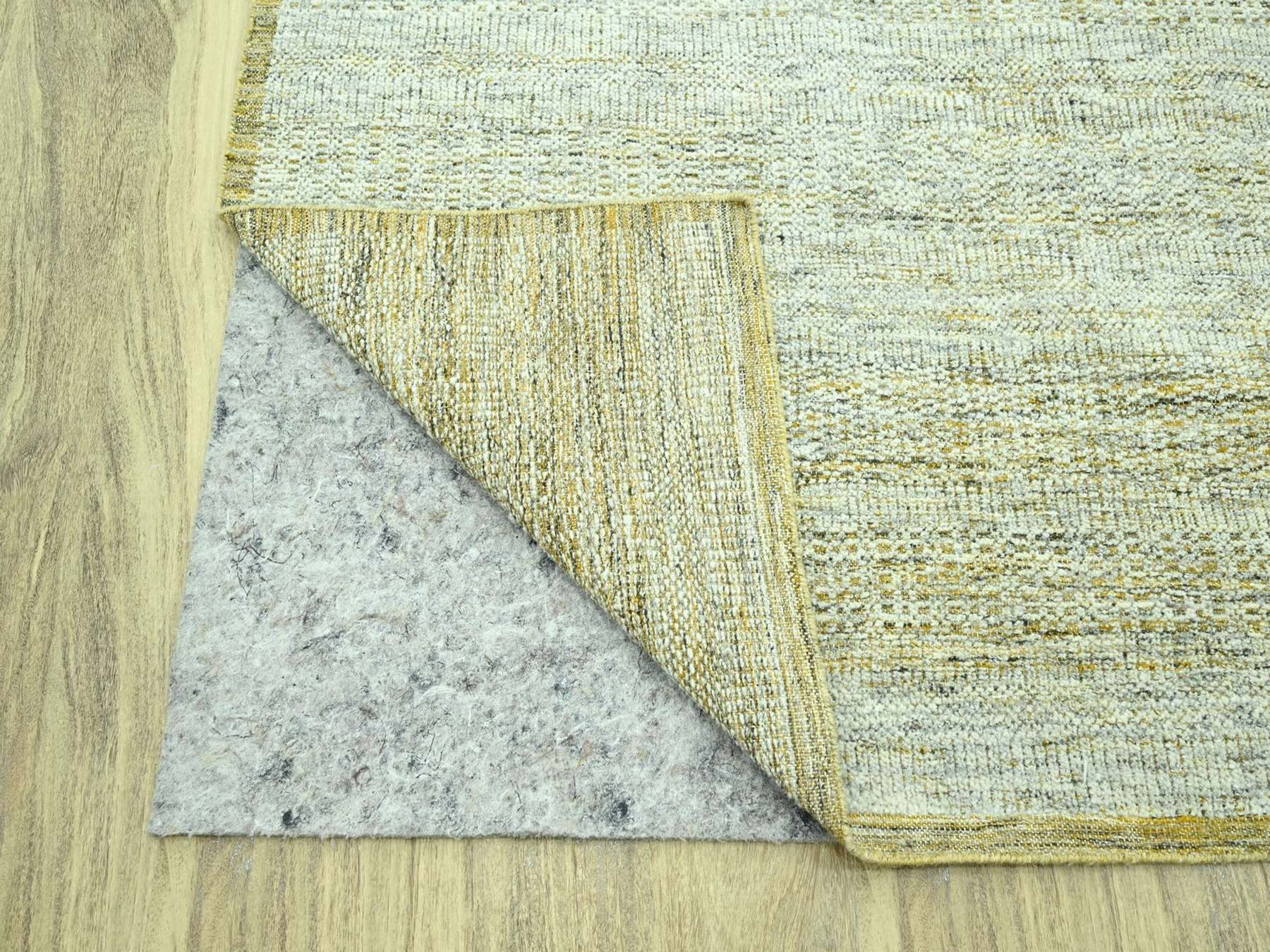 Modern / Contemporary hand-knotted wool rug in Yellow, 10' x 13'11" — SKU O076934 (view 4)