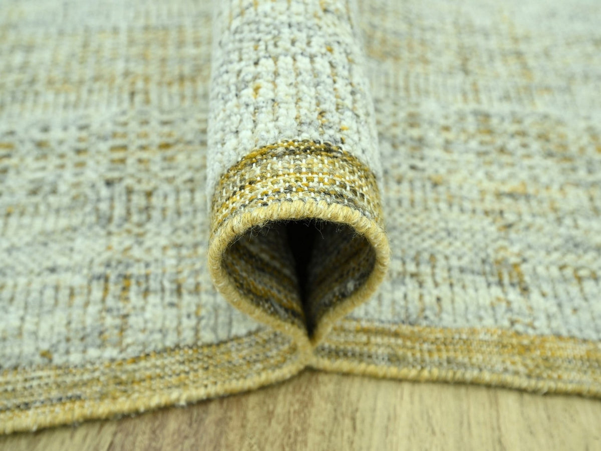 Modern / Contemporary hand-knotted wool rug in Yellow, 10' x 13'11" — SKU O076934 (view 5)