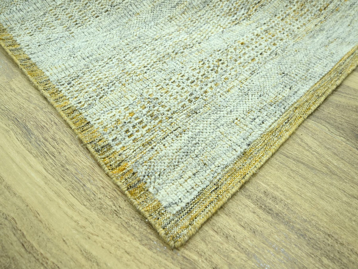 Modern / Contemporary hand-knotted wool rug in Yellow, 10' x 13'11" — SKU O076934 (view 6)