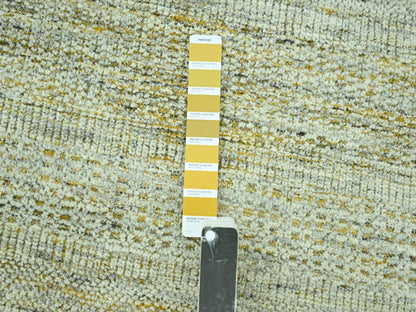 Modern / Contemporary hand-knotted wool rug in Yellow, 10' x 13'11" — SKU O076934 (view 7)