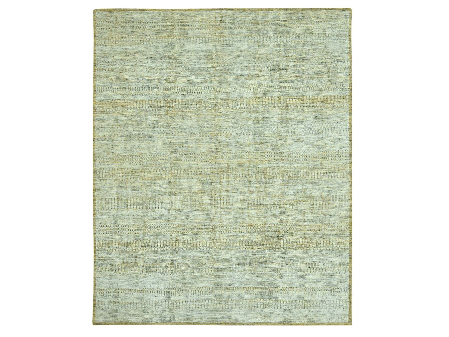 Modern / Contemporary hand-knotted wool rug in Yellow, 8'1" x 10'2" — SKU O076935