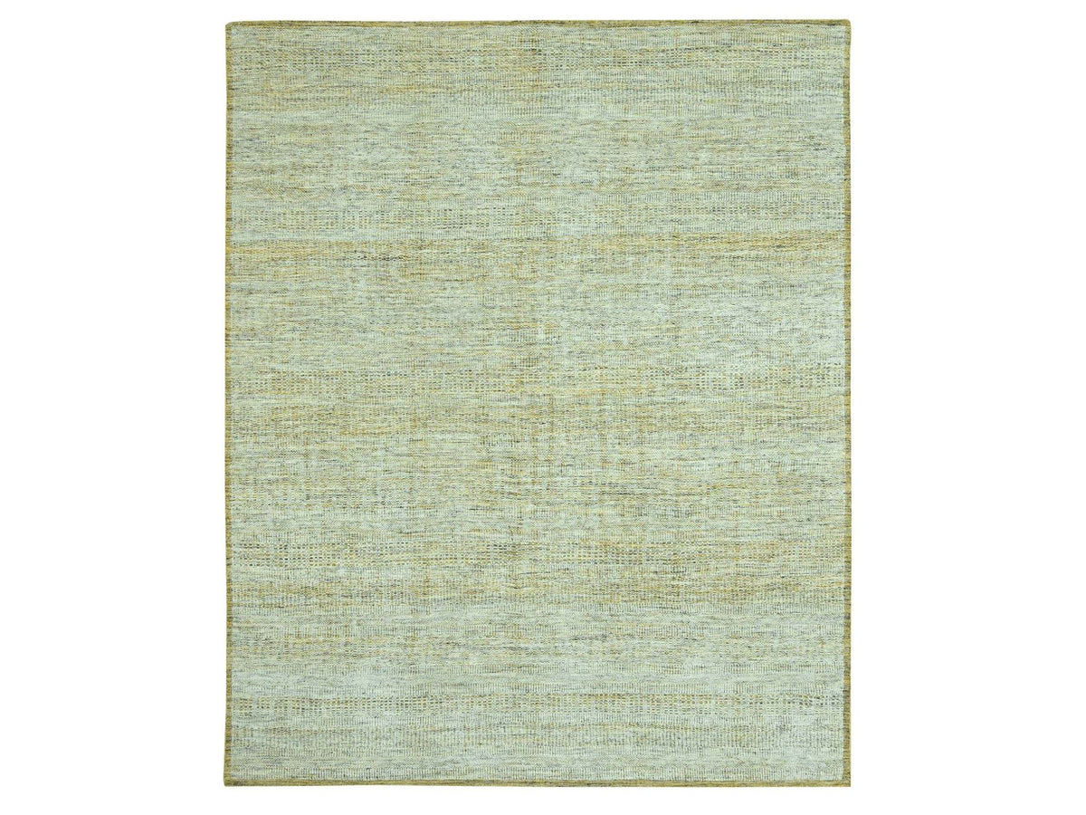 Modern / Contemporary hand-knotted wool rug in Yellow, 8'1" x 10'2" — SKU O076935