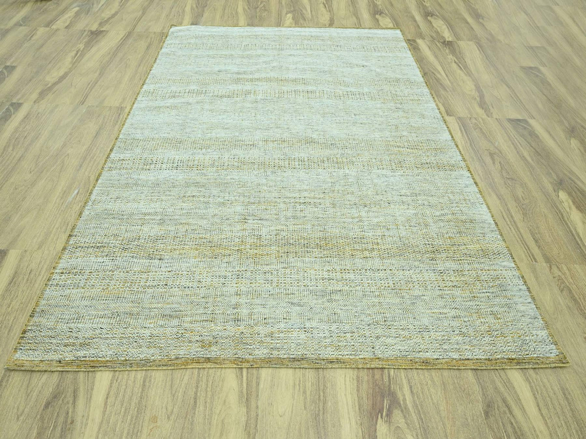 Modern / Contemporary hand-knotted wool rug in Yellow, 8'1" x 10'2" — SKU O076935 (view 2)