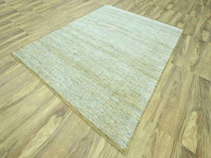 Modern / Contemporary hand-knotted wool rug in Yellow, 8'1" x 10'2" — SKU O076935 (view 3)