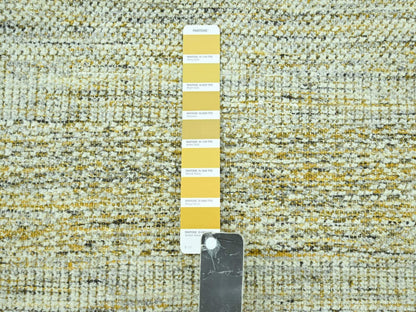 Modern / Contemporary hand-knotted wool rug in Yellow, 8'1" x 10'2" — SKU O076935 (view 7)