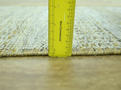 Yellow 2'0" x 3'0" Modern and Contemporary Hand knotted Wool Rug - Sku: O076936