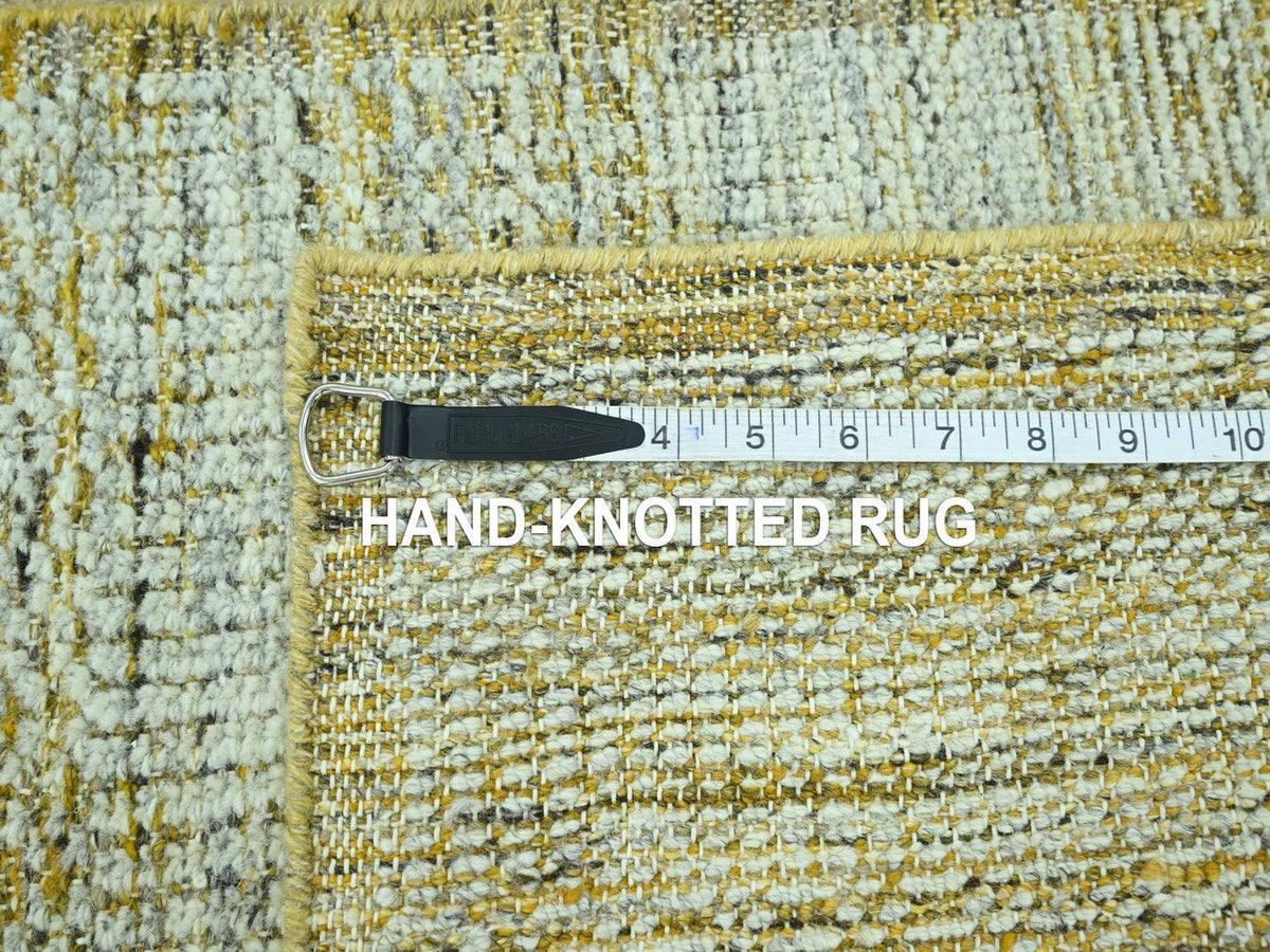 Modern / Contemporary hand-knotted wool rug in Yellow, 2' x 3' — SKU O076936 (view 4)