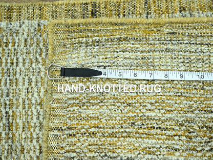 Modern / Contemporary hand-knotted wool rug in Yellow, 2' x 3' — SKU O076938 (view 4)