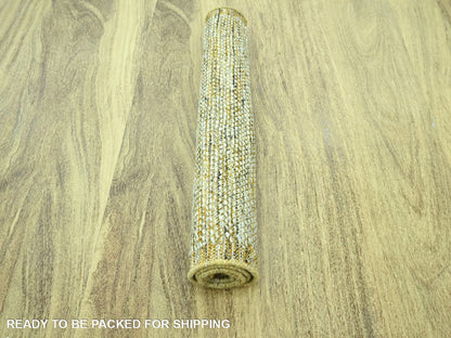 Modern / Contemporary hand-knotted wool rug in Yellow, 2' x 3' — SKU O076938 (view 5)