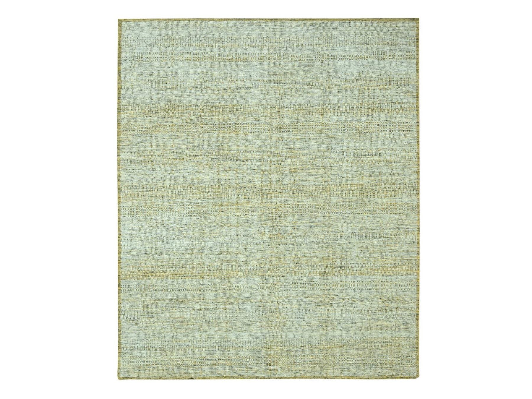 Modern / Contemporary hand-knotted wool rug in Yellow, 8'2" x 10' — SKU O076941