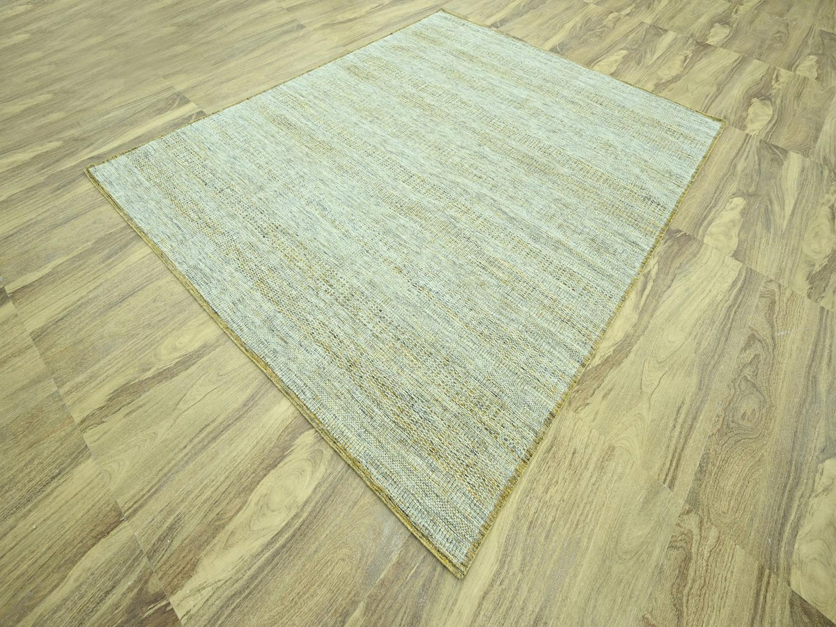 Modern / Contemporary hand-knotted wool rug in Yellow, 8'2" x 10' — SKU O076941 (view 3)