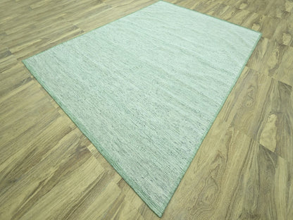 Green 8'11" x 12'1" Modern and Contemporary Hand knotted Wool Rug - Sku: O076942