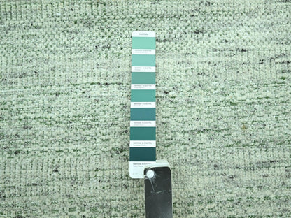 Green 8'11" x 12'1" Modern and Contemporary Hand knotted Wool Rug - Sku: O076942