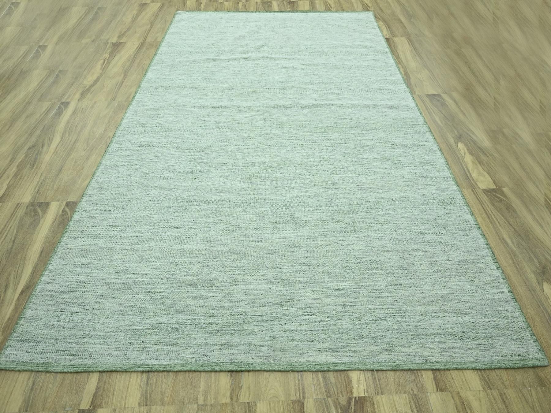 Green 9'11" x 14'0" Modern and Contemporary Hand knotted Wool Rug - Sku: O076943