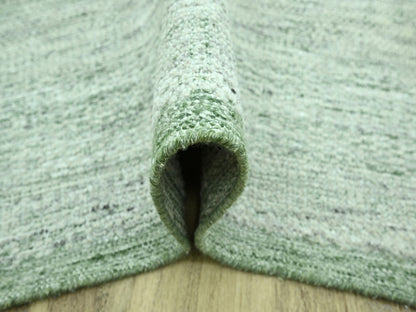 Green 9'11" x 14'0" Modern and Contemporary Hand knotted Wool Rug - Sku: O076943