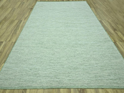 Modern / Contemporary hand-knotted wool rug in Green, 11'10" x 14'10" — SKU O076944 (view 2)