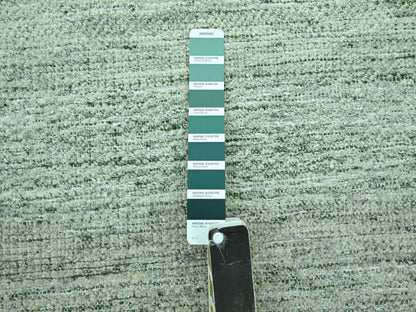 Green 11'10" x 14'10" Modern and Contemporary Hand knotted Wool Rug - Sku: O076944