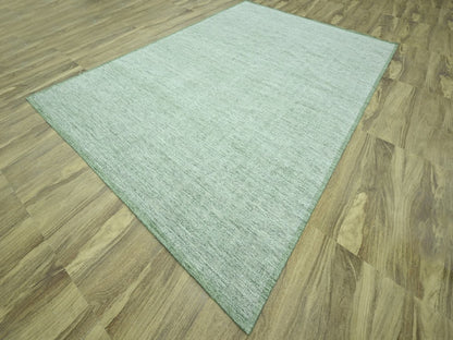 Green 9'10" x 14'0" Modern and Contemporary Hand knotted Wool Rug - Sku: O076945