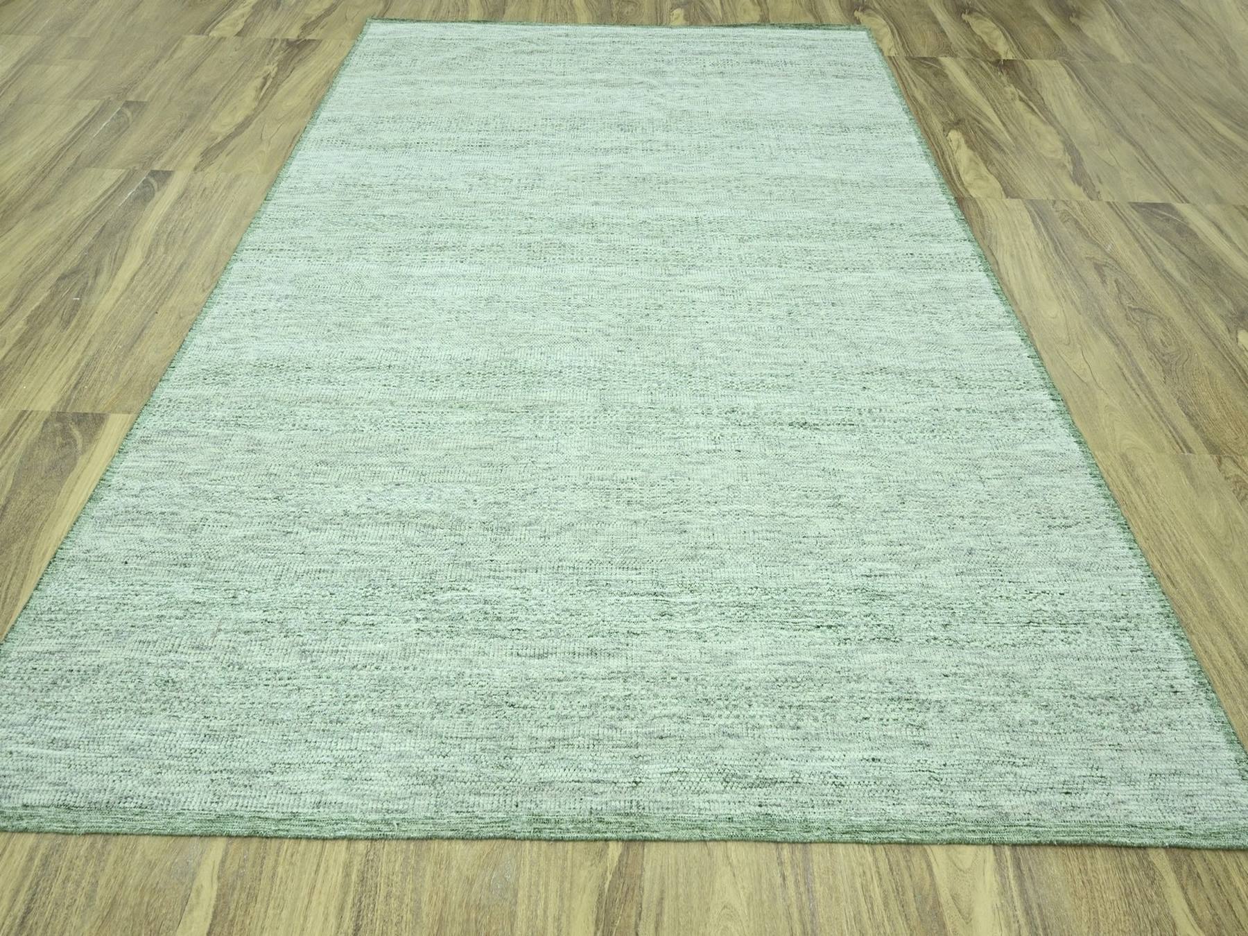 Green 8'10" x 11'10" Modern and Contemporary Hand knotted Wool Rug - Sku: O076946