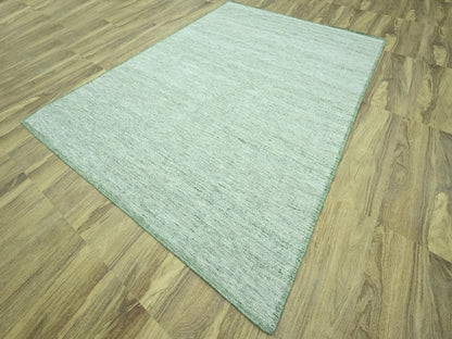 Green 8'10" x 11'10" Modern and Contemporary Hand knotted Wool Rug - Sku: O076946