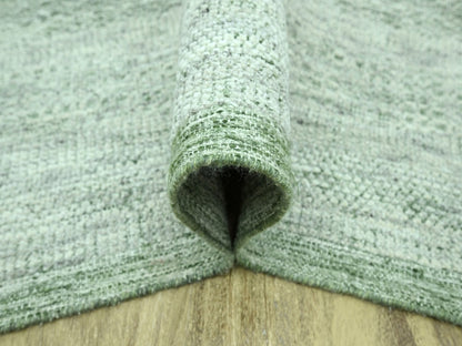 Green 8'10" x 11'10" Modern and Contemporary Hand knotted Wool Rug - Sku: O076946