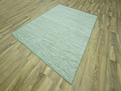 Green 8'0" x 10'0" Modern and Contemporary Hand knotted Wool Rug - Sku: O076947