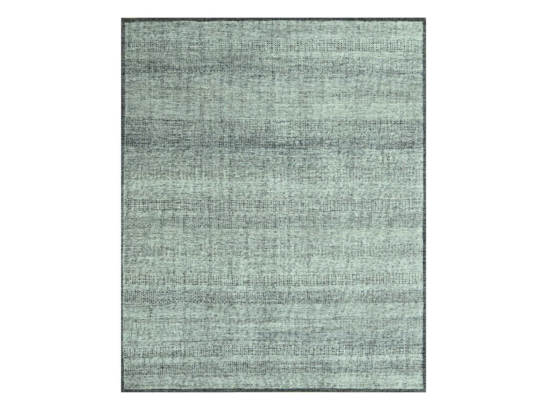 Black 12'1" x 15'1" Modern and Contemporary Hand knotted Wool Rug - Sku: O076949