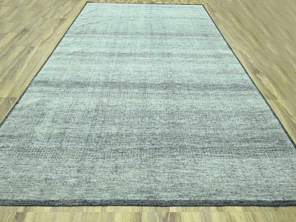 Black 12'1" x 15'1" Modern and Contemporary Hand knotted Wool Rug - Sku: O076949