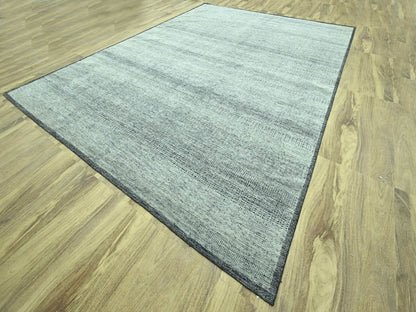 Black 12'1" x 15'1" Modern and Contemporary Hand knotted Wool Rug - Sku: O076949