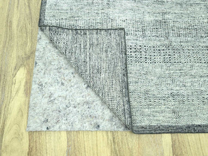 Black 12'1" x 15'1" Modern and Contemporary Hand knotted Wool Rug - Sku: O076949
