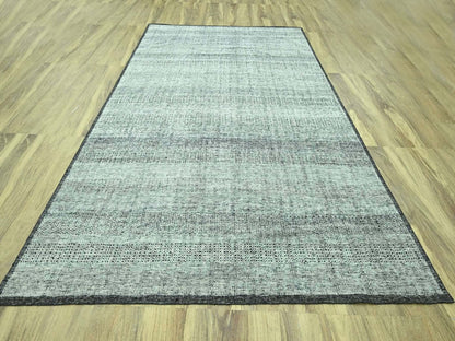 Black 9'0" x 12'1" Modern and Contemporary Hand knotted Wool Rug - Sku: O076951